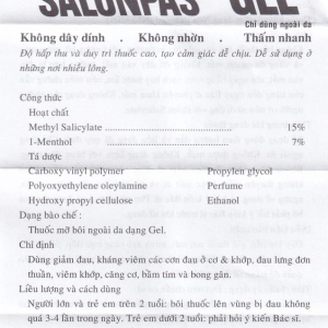 Trường Thọ - Gel Salonpas Histamitsu giảm đau, kháng viêm cơ khớp (30g) 4 Trường Thọ - 00009602 salonpas gel 15g 161857