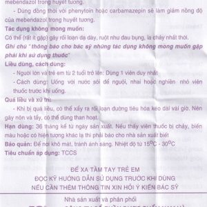 Trường Thọ - Thuốc giun quả núi Nam Hà Mebendazol 500mg (1 viên) 2 Trường Thọ - 00022092 mebendazol 500mg nam ha 1v giun nui 4348 60ff large 9591aadf77