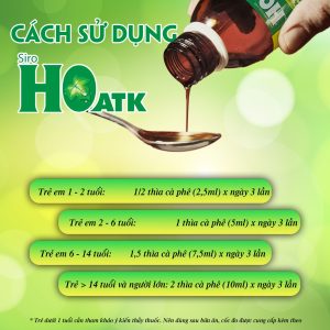 Trường Thọ - Siro Ho ATK - hỗ trợ giảm đau rát họng, hỗ trợ bổ phế, giảm đờm, giảm ho 1 Trường Thọ - Cach Su dung HoATK copy