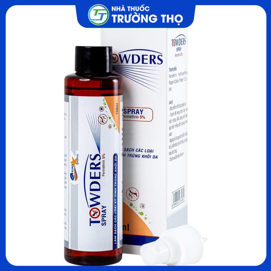 Towders Spray 100ml làm sạch các kí sinh trùng khỏi da