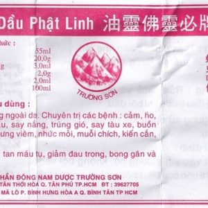 Trường Thọ - Dầu Phật Linh Trường Sơn điều trị cảm, ho, sổ mũi, nhức đầu, say nắng (1.5ml) 1 Trường Thọ - van ung dau phat linh 415f1e3305