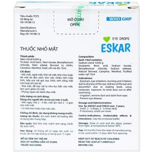 Trường Thọ - Thuốc nhỏ mắt Eskar DK Pharma điều trị mỏi mắt, ngứa mắt 3 Trường Thọ - 00022332 eskar dk 15ml thuoc nho 3