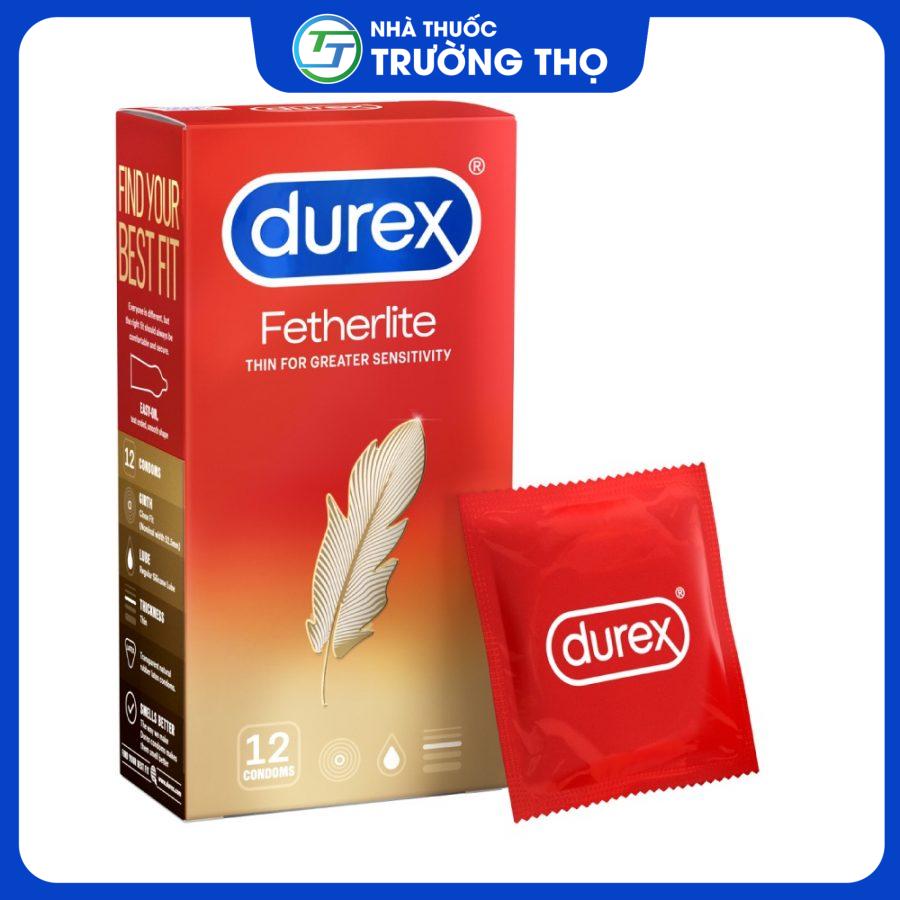 Bao cao su Durex lông gà Fetherlite 12 cái