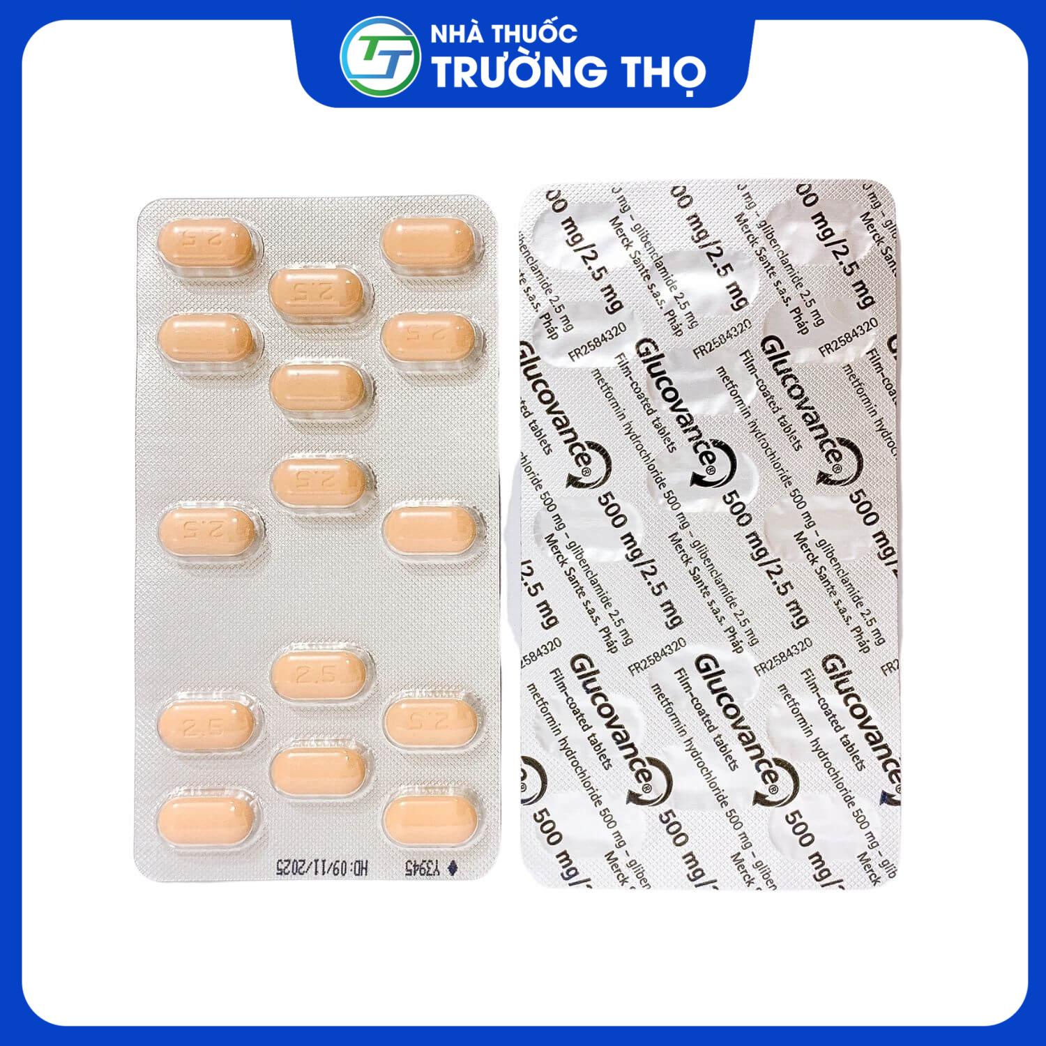 Glucovance 500mg-2.5 mg 4 Trường Thọ - Glucovance 500mg 2.5 mg 4