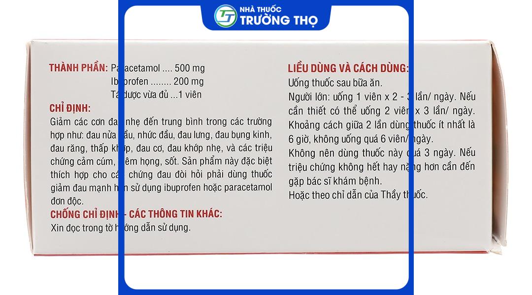 Hapacol pain1 Trường Thọ - Hapacol pain1