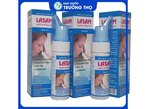 Lasam 70ml Xanh - Tân Hà Lan1 Dung dịch vệ sinh mũi Lasam Halaco hỗ trợ làm sạch mũi họng, ngừa viêm nhiễm dị ứng