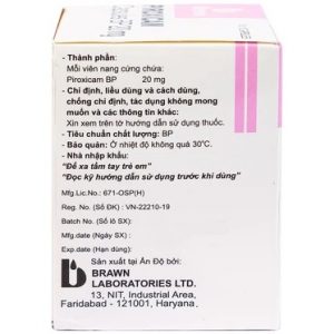 Trường Thọ - Piroxicam capsules BP 20mg Brawn giảm đau viêm khớp dạng thấp 2 Trường Thọ - Piroxicam1