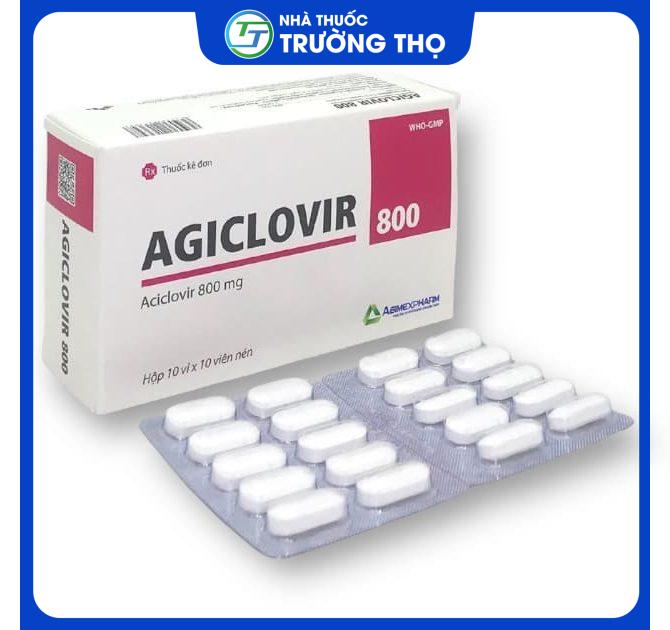 Thuoc-Agiclovir-Acyclovir-800mg Thuốc Agiclovir 800 Agimexpharm điều trị nhiễm Herpes zoster, thuỷ đậu
