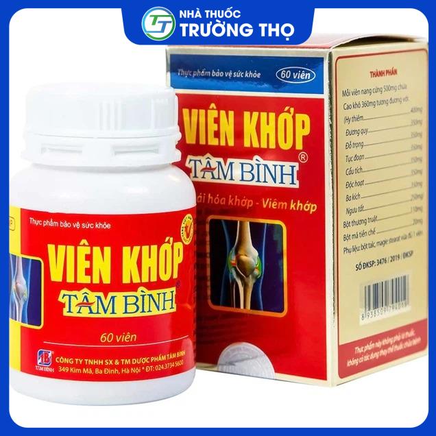 Viên khớp Tâm Bình Viên khớp Tâm Bình hỗ trợ giảm các triệu chứng của thoái hóa khớp, viêm khớp