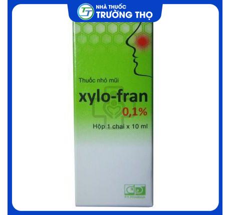 Xylo - Fran 0,1% (Lọ 10ml) Thuốc Xylo-fran 0.1% điều trị các triệu chứng ngạt mũi do viêm mũi, cảm lạnh