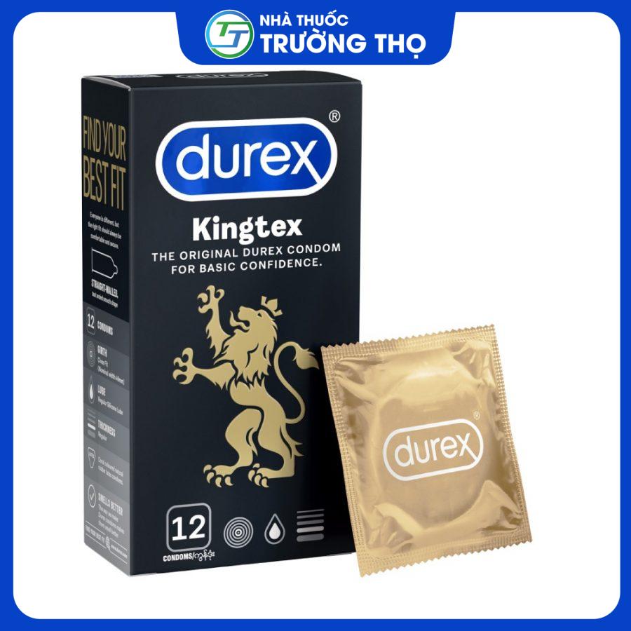 Bao cao su Durex Kingtex 12 cái ôm sát, vừa vặn 49mm