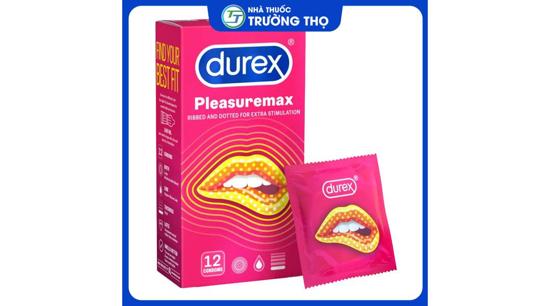 durex-pleasuremax-12-cai Bao cao su Durex Pleasuremax 12 cái có chấm nổi 56mm