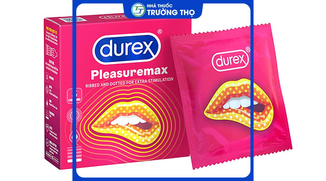 durex-pleasuremax Bao cao su Durex Pleasuremax có chấm nổi 56mm