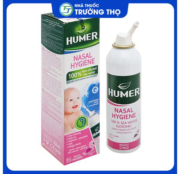 humer-tre-em-150ml Dung dịch xịt mũi Humer hồng 150ml cho trẻ dưới 15 tuổi