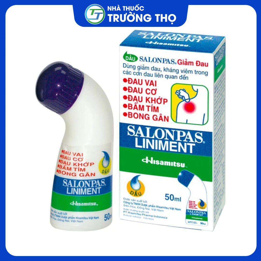 salonpas-liniment Dầu Salonpas Liniment 50ml giảm đau vai, đau cơ