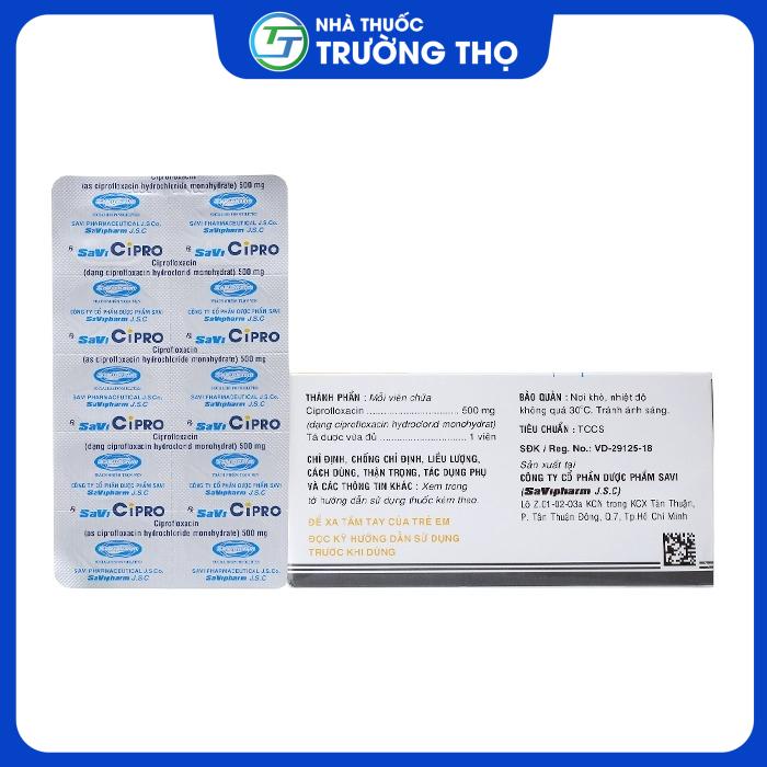 savi-cipro-500mg-savipharm-10-vi (1) Trường Thọ - savi cipro 500mg savipharm 10 vi 1