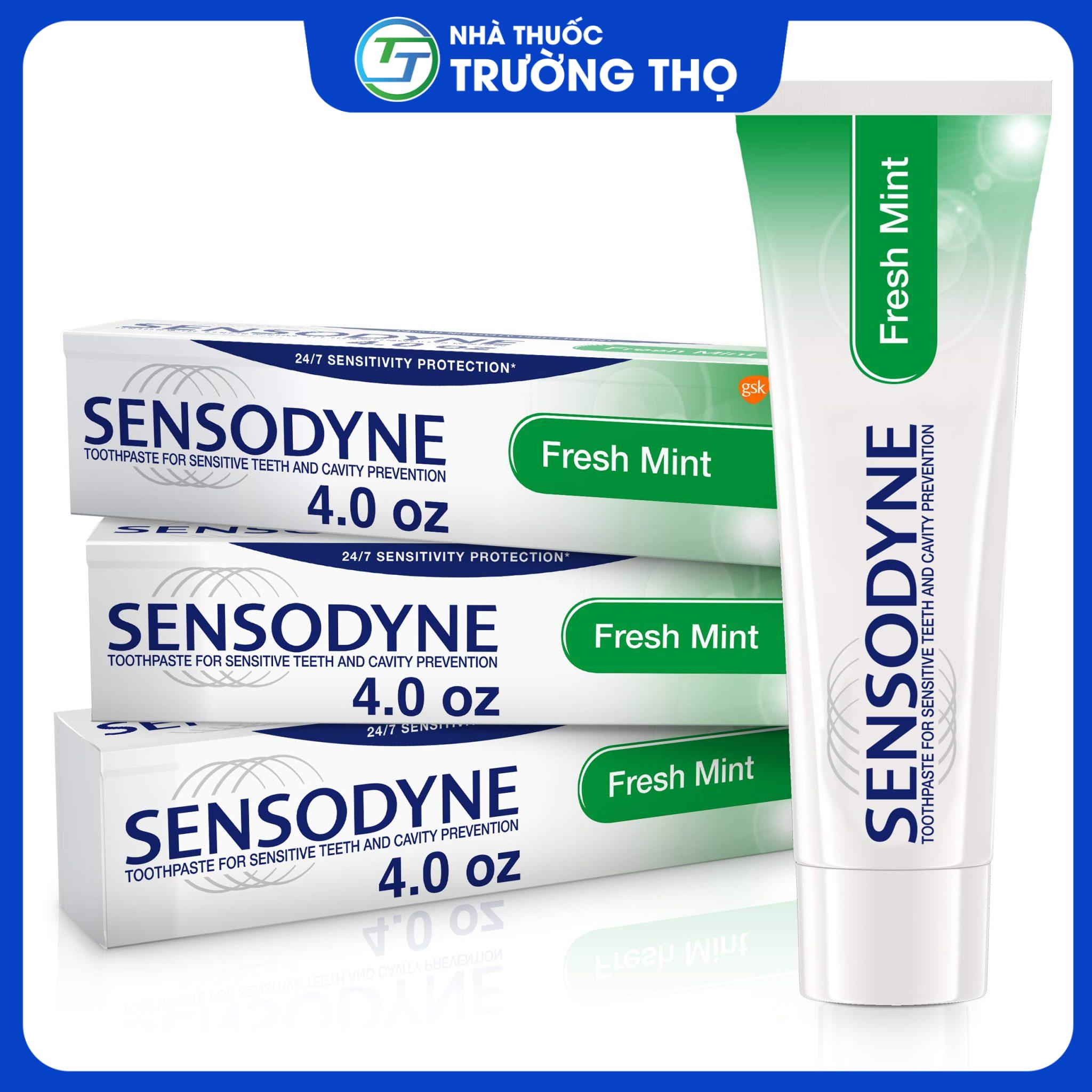 sensodyne-fresh-mint Kem đánh răng Sensodyne Fresh Mint bạc hà the mát tuýp 100g