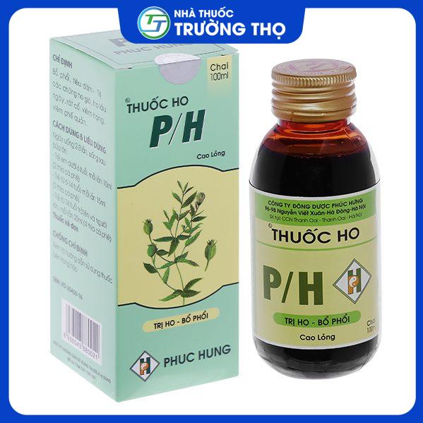 thuoc-ho-siro-p-h-100ml Thuốc ho siro P/H chai 100ml nhuận phế trị ho, tiêu đàm