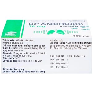 Trường Thọ - Thuốc SP Ambroxol 30mg trị các bệnh cấp và mạn tính ở đường hô hấp (10 vỉ x 10 viên) 3 Trường Thọ - Ambroxol1