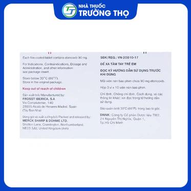 Arcoxia 90mg MSD2 Trường Thọ - Arcoxia 90mg MSD2