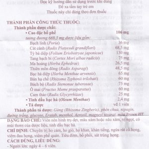 Trường Thọ - Viên ngậm ho Bổ Phế Nam Hà tiêu đờm, bổ phổi 2 Trường Thọ - Bo Phe Nam Ha 1