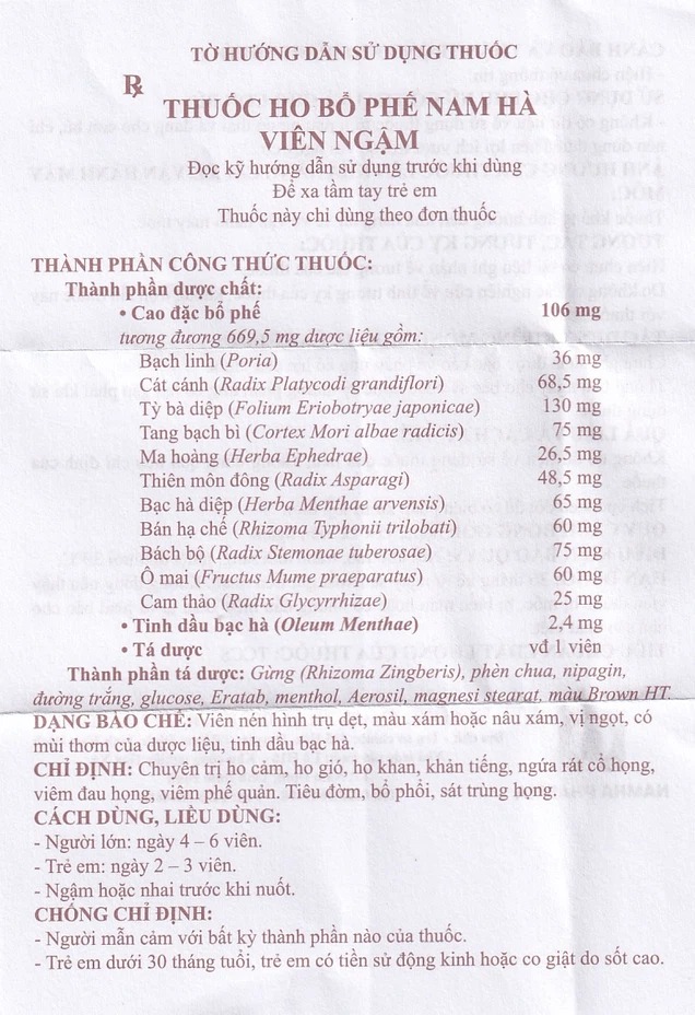 Bổ Phế Nam Hà 1 Trường Thọ - Bo Phe Nam Ha 1