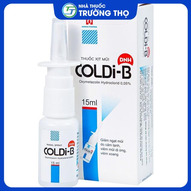 Coldi-B Thuốc xịt mũi Coldi-B Nam Hà giảm ngạt mũi do cảm lạnh, viêm mũi dị ứng, viêm xoang (15ml)