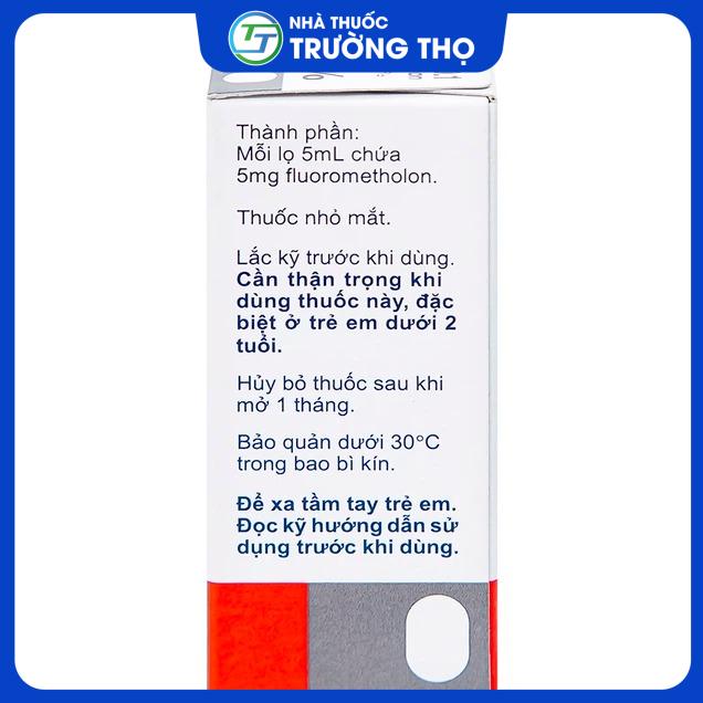 Flumetholon 0,1% 5ml. Santen Nhật bản 3 Hỗn dịch nhỏ mắt Flumetholon 0.1% Santen điều trị các bệnh viêm phía ngoài mắt (5ml)