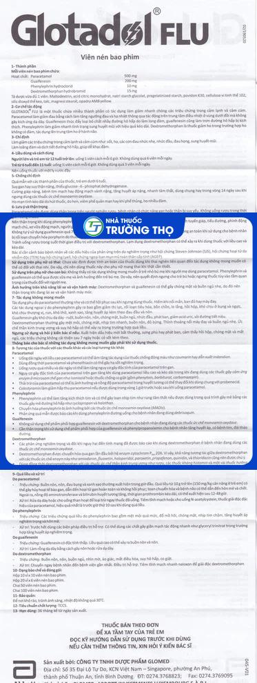 Glotadol Flu2 Trường Thọ - Glotadol Flu2