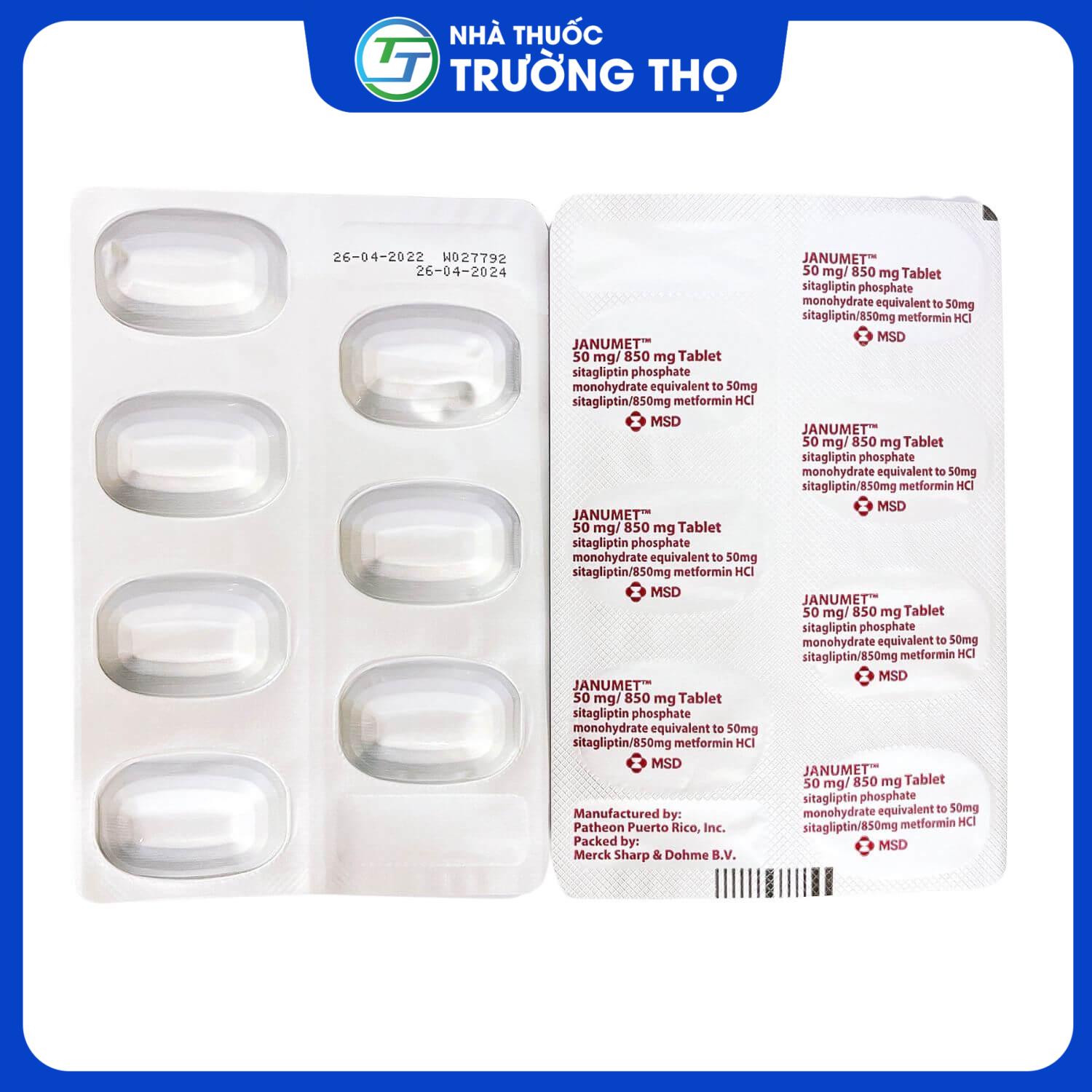 Janumet 50mg-850mg 2 Trường Thọ - Janumet 50mg 850mg 2