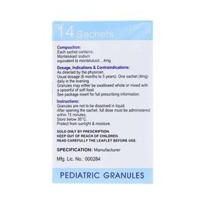 Trường Thọ - Thuốc cốm Montiget 4mg điều trị hen suyễn ở trẻ em 2 Trường Thọ - Montiget 4mg2