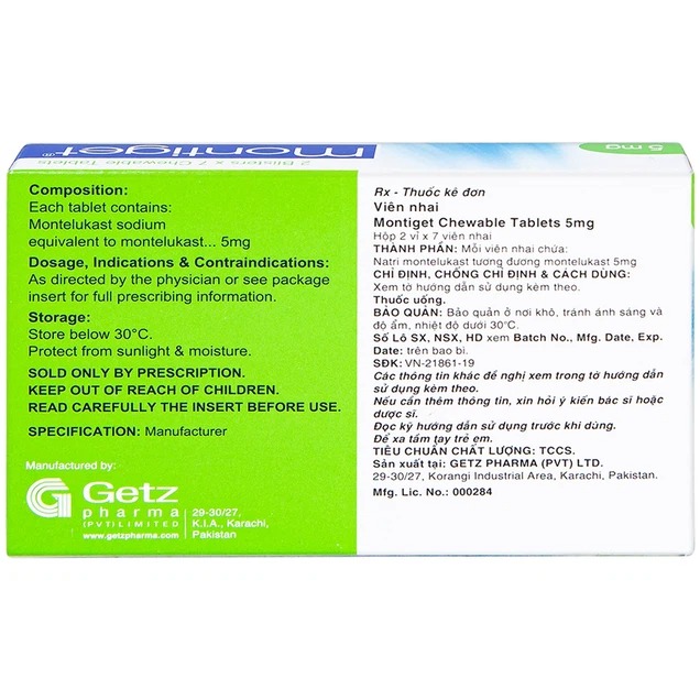 Montiget 5mg3 Trường Thọ - Montiget 5mg3