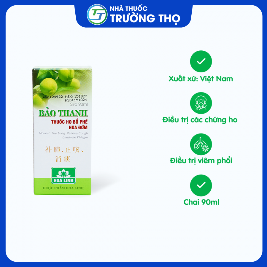 Siro Bảo Thanh 90ml của Dược phẩm Hoa Linh