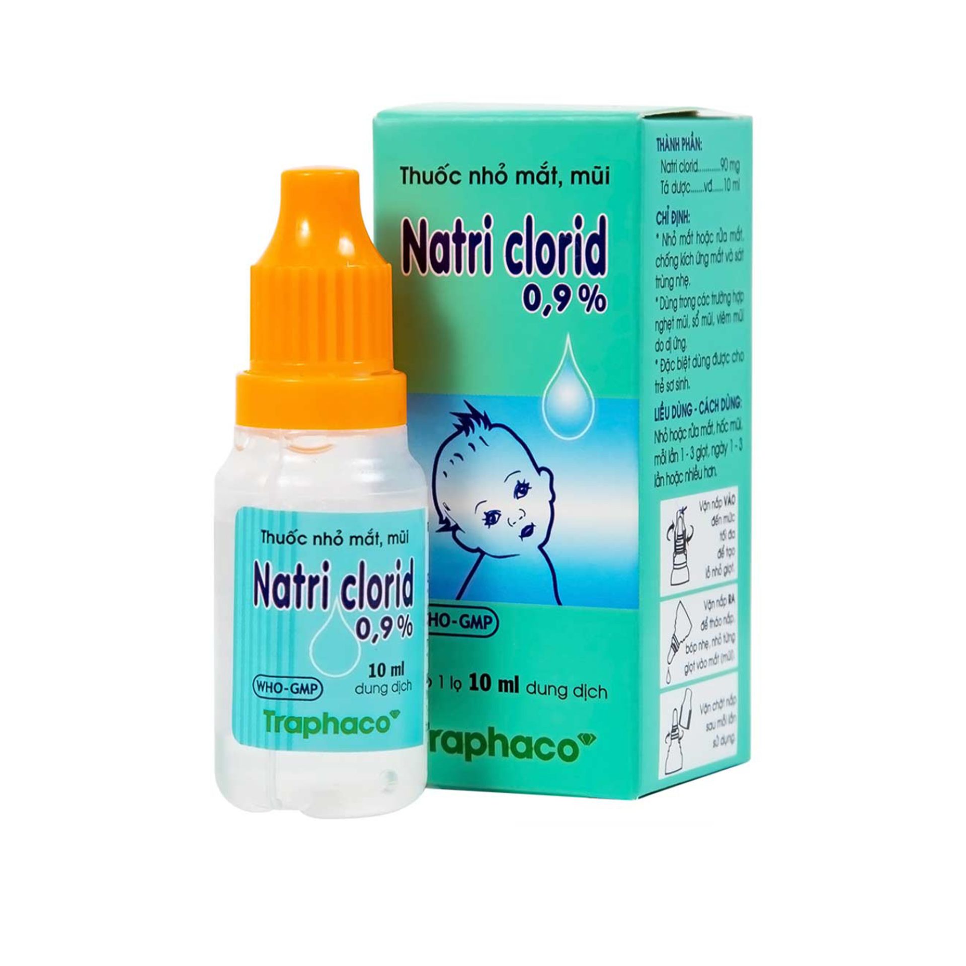 Smart-Pharma-Thuốc nhỏ mắt, mũi Natri Clorid 0,9% Traphaco giảm nghẹt mũi, chảy mũi, viêm mũi dị ứng (10ml) Trường Thọ - Smart Pharma Thuoc nho mat mui Natri Clorid 09 Traphaco giam nghet mui chay mui viem mui di ung 10ml