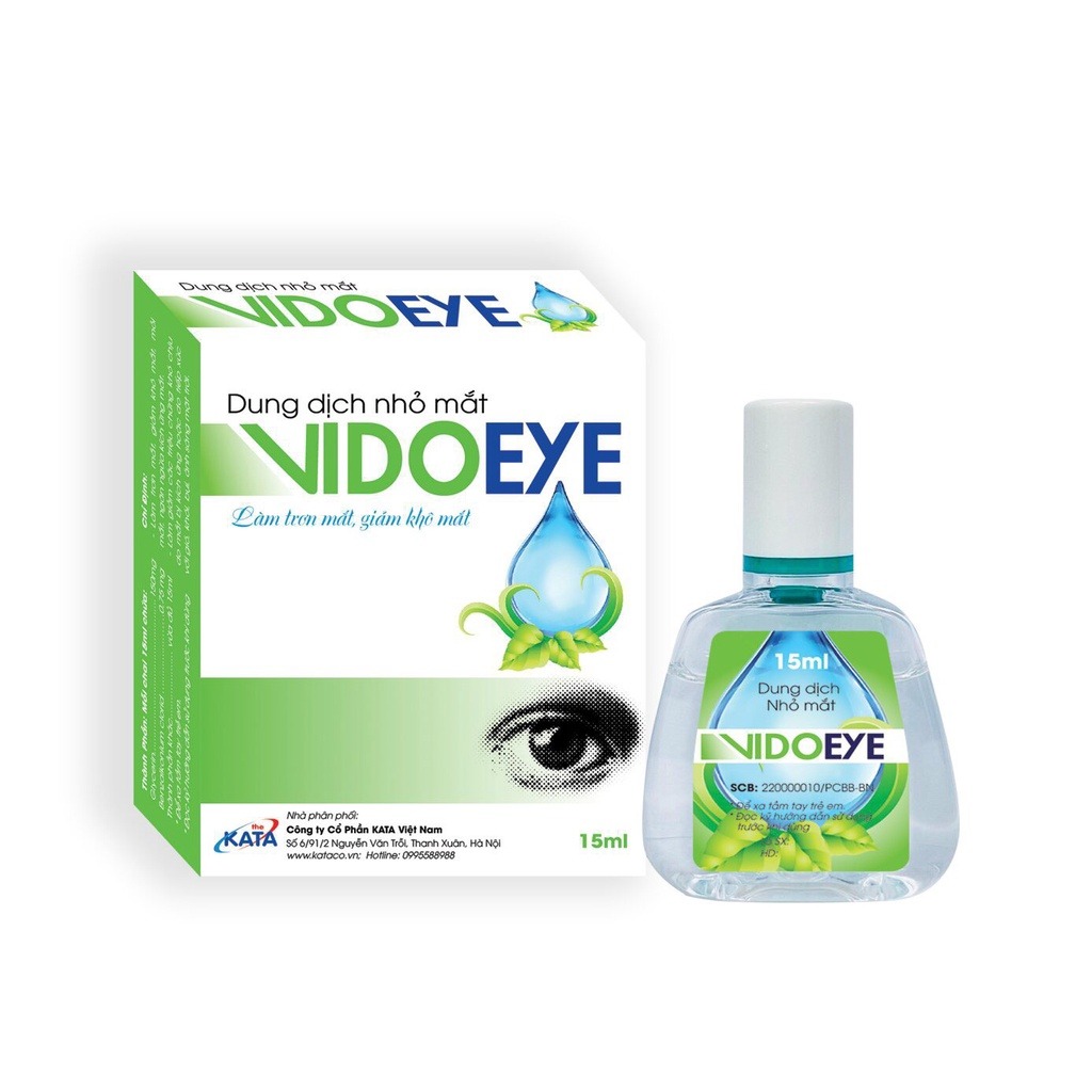 Vidoeye (Lọ 15ml)- DK Pharma Dung dịch Nhỏ Mắt VidoEye - Làm Trơn Mắt, Giảm Khô, mỏi Mắt và giảm kích ứng Mắt