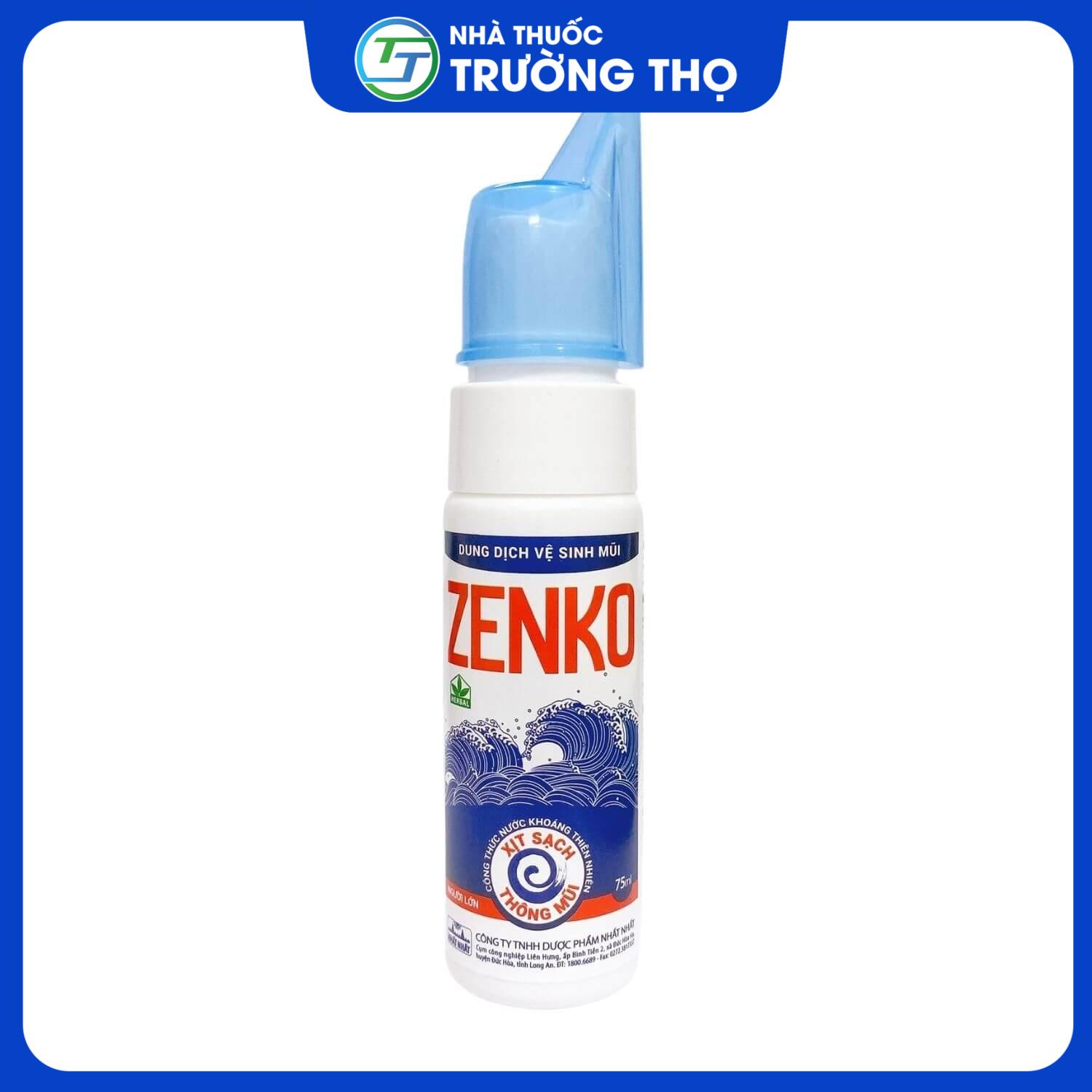 Xịt mũi Zenko giảm nghẹt mũi chai 75ml Trường Thọ - Xit mui Zenko giam nghet mui chai 75ml