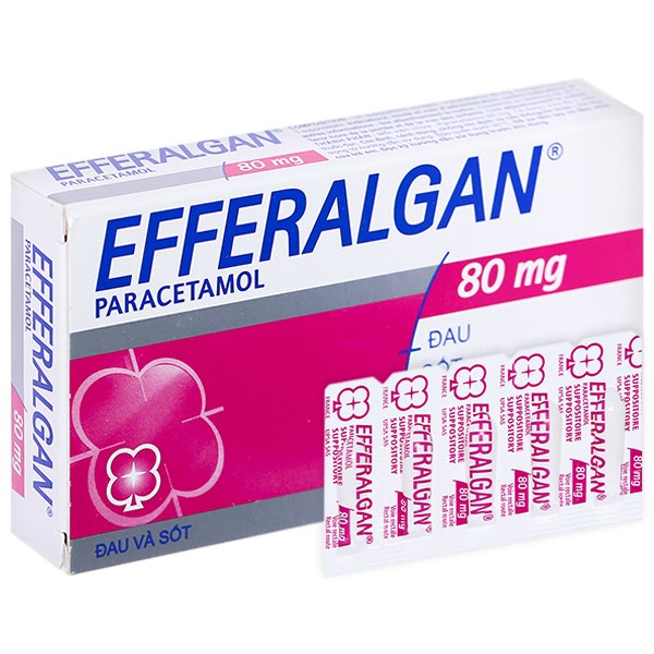 efferalgan-80mg Viên đặt Efferalgan 80mg hạ sốt giảm đau cho trẻ