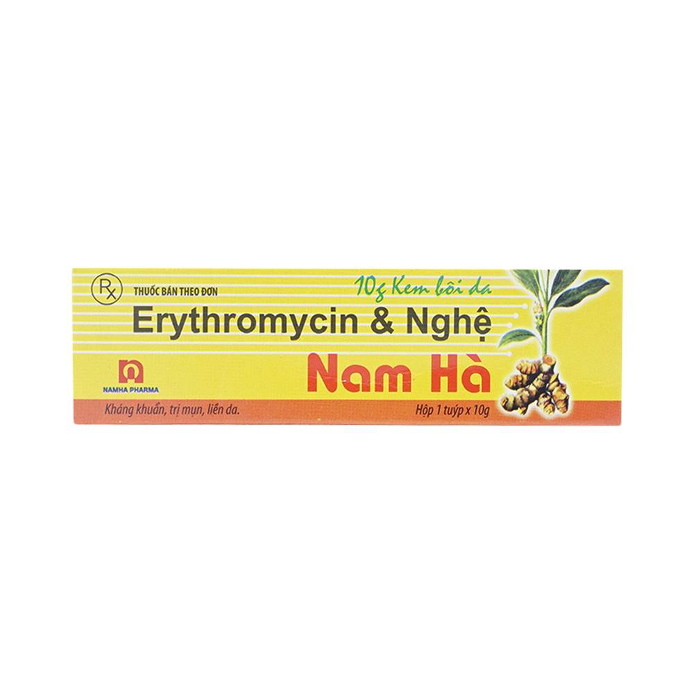 erythromycin-nghe-1 Erythromycin Nghệ trị mụn nhọt, trứng cá (10g)