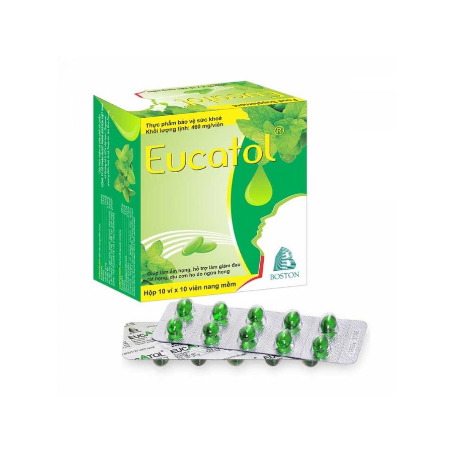 eucatol Kẹo ngậm EUCATOL trị ho, làm ấm họng (hộp 10 vỉ x 10 viên)