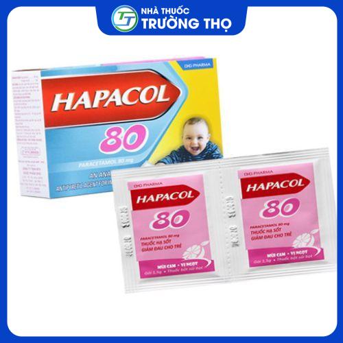 hapacol_80mg-2 Bột sủi Hapacol 80mg DHG giảm đau, hạ sốt hộp 24 gói