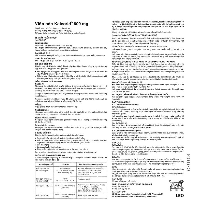 kaleorid-600mg-3 Trường Thọ - kaleorid 600mg 3