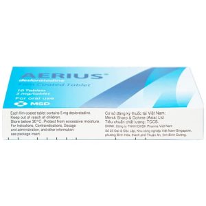Trường Thọ - Thuốc Aerius 5mg MSD giảm viêm mũi dị ứng, mày đay (1 vỉ x 10 viên) 3 Trường Thọ - Aerius 5mg 1