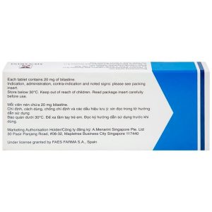 Trường Thọ - Thuốc Bilaxten 20mg điều trị viêm mũi dị ứng, mày đay (1 vỉ x 10 viên) 5 Trường Thọ - Bilaxten 20mg 1