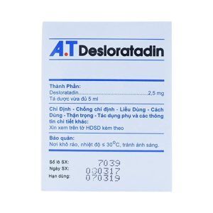 Trường Thọ - Dung dịch uống A.T Desloratadin 2.5mg An Thiên giảm viêm mũi dị ứng, mày đay mạn tính (30 ống x 5ml) 2 Trường Thọ - Desloratadin AT 1