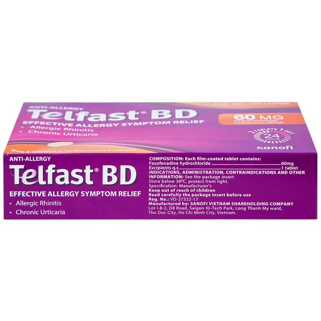 Telfast BD 60mg 2 Trường Thọ - Telfast BD 60mg 2
