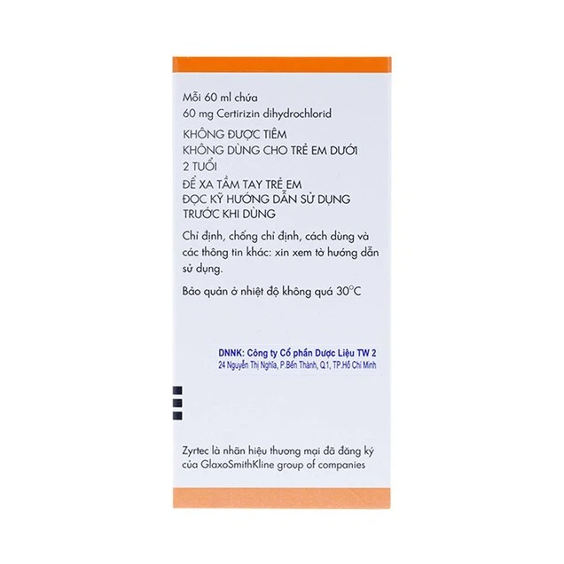 Zyrtec 1 Trường Thọ - Zyrtec 1