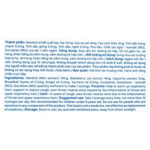 Trường Thọ - Viên ngậm Viacol không đường hỗ trợ giảm ho, đau rát họng (hộp 20 viên) 5 Trường Thọ - v2