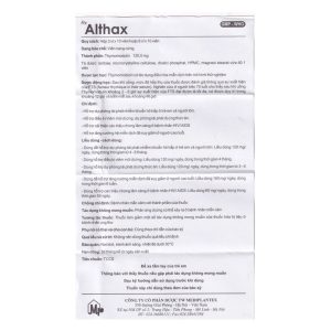 Trường Thọ - Thuốc Althax 120mg Mediplantex hỗ trợ điều trị viêm mũi dị ứng, nhiễm khuẩn hô hấp (3 vỉ x 10 viên) 7 Trường Thọ - fb 2 88