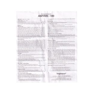 Trường Thọ - Thuốc Aspirin 100mg phòng ngừa nhồi máu cơ tim, đột quỵ (3 vỉ x 10 viên) 3 Trường Thọ - asp 4