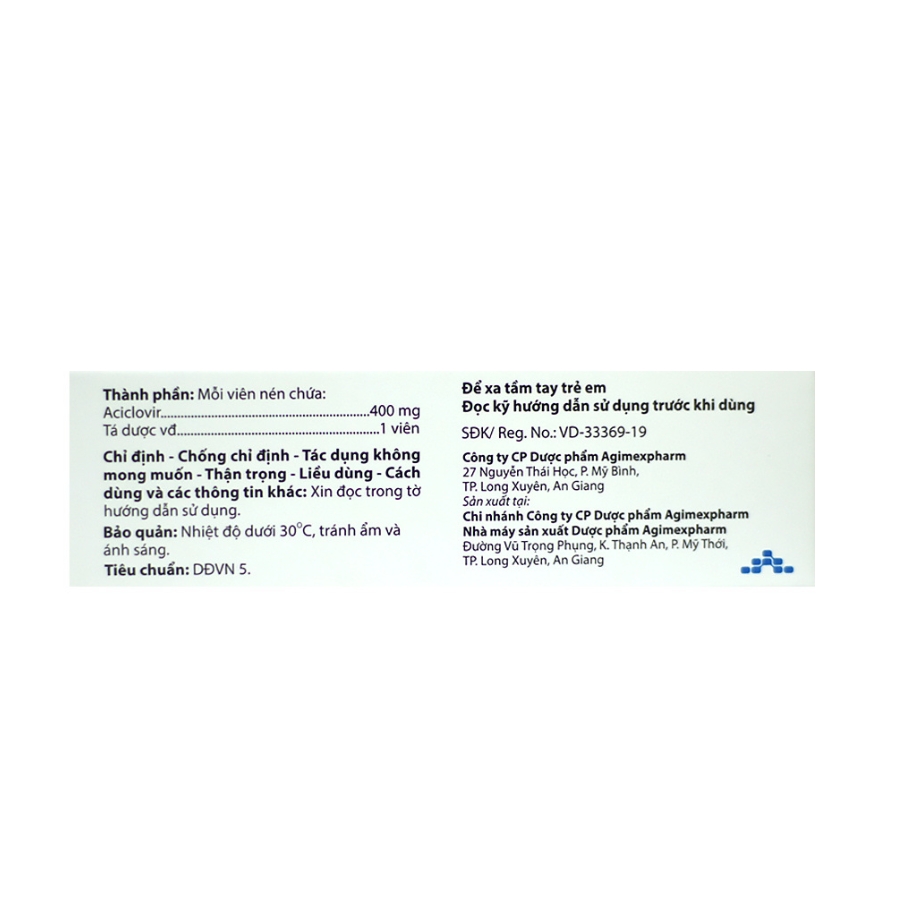 Acyclovir 400mg (2) Trường Thọ - Acyclovir 400mg 2